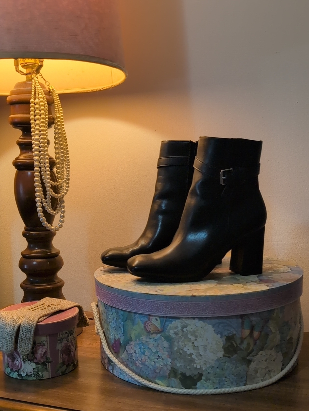 Black Ankle Boots with Block Heel